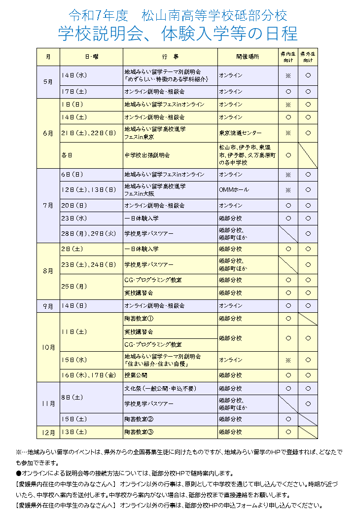ＨＰ掲載用年間日程