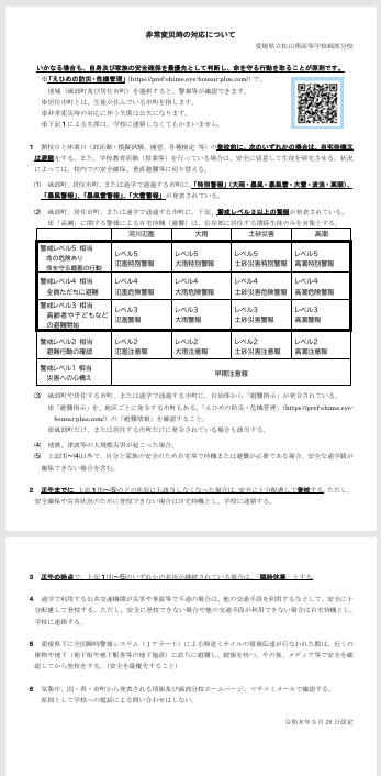 非常変災時の対応画像
